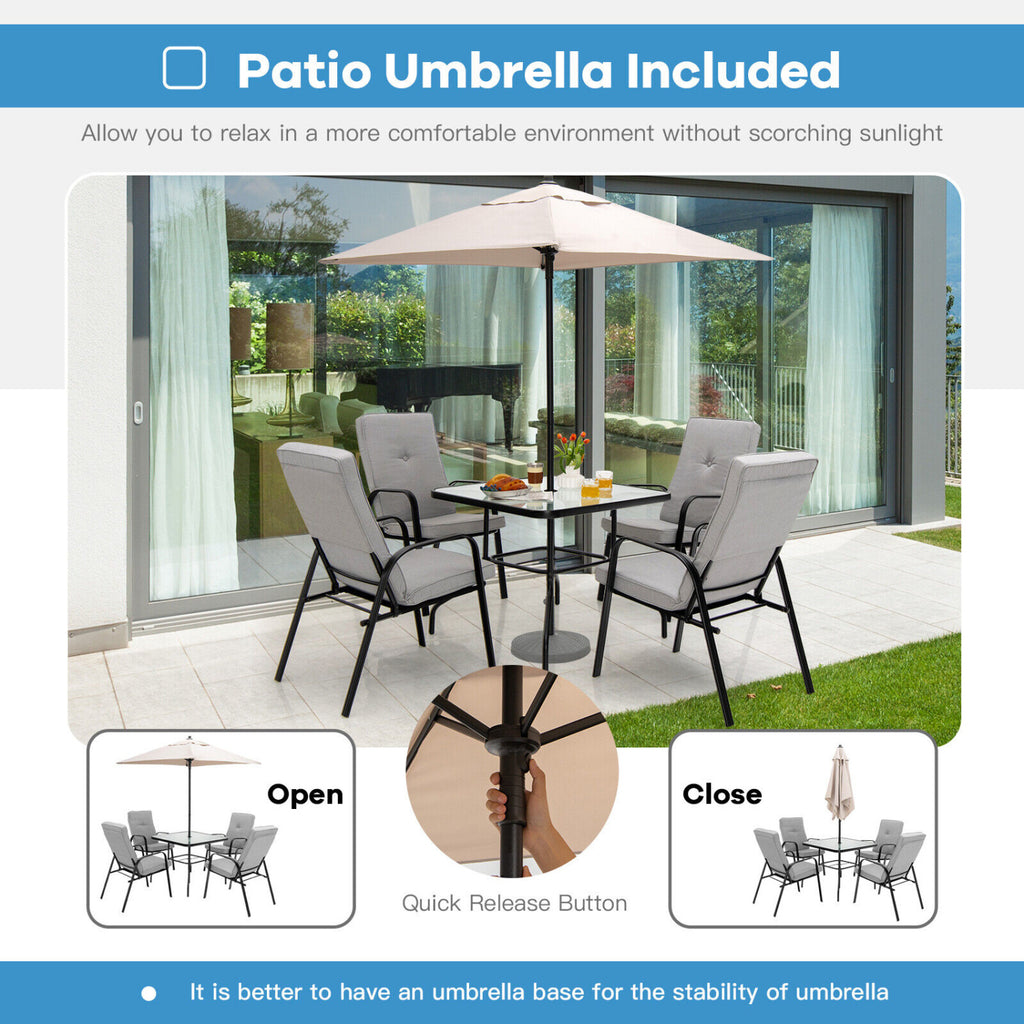 5 Ft Square Market Umbrella - Beige