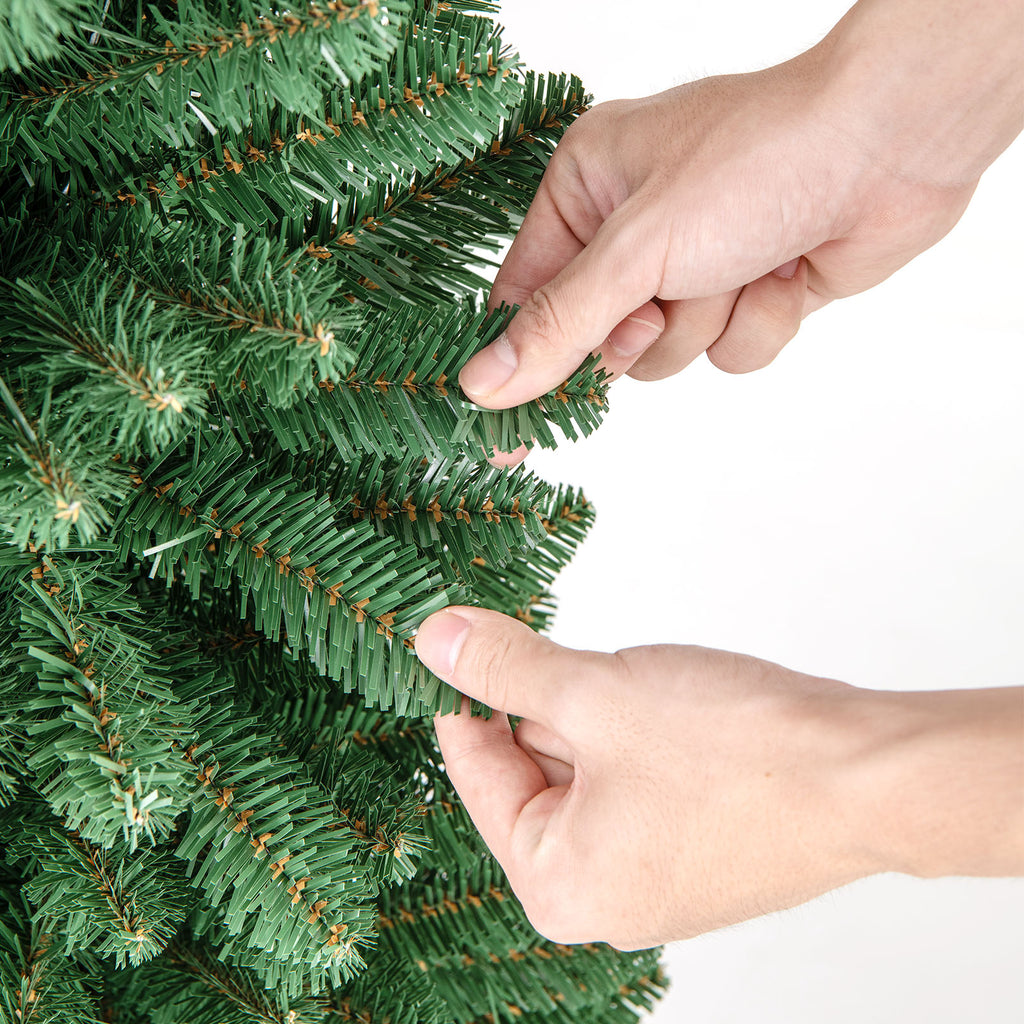 5 Ft Pencil Christmas Tree with Memory Wire Branch Tips - Costway