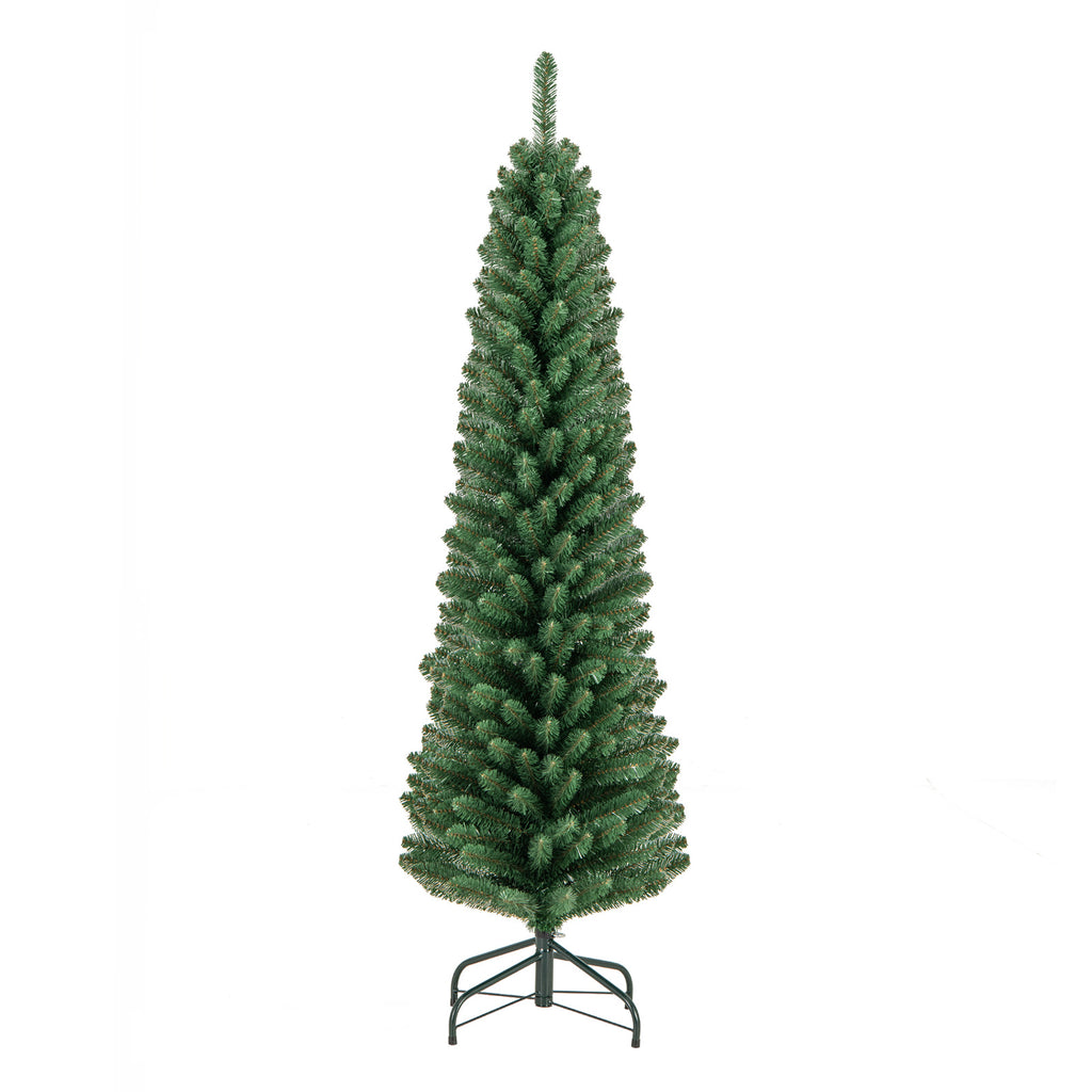 5 Ft Pencil Christmas Tree with Memory Wire Branch Tips - Costway