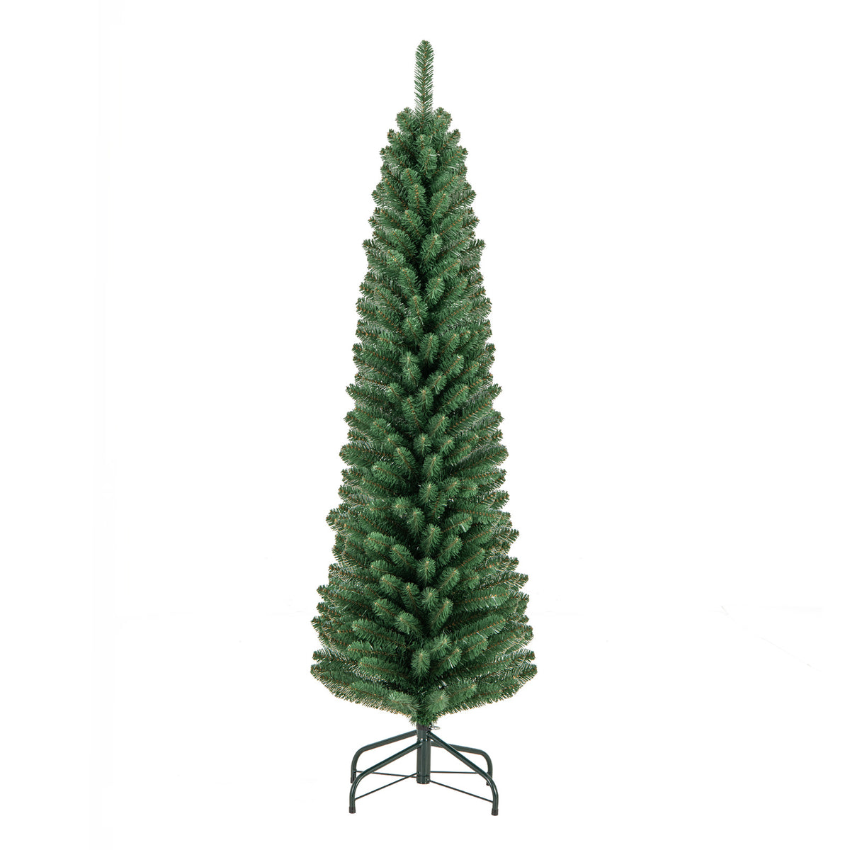 5 Ft Pencil Christmas Tree with Memory Wire Branch Tips - Costway