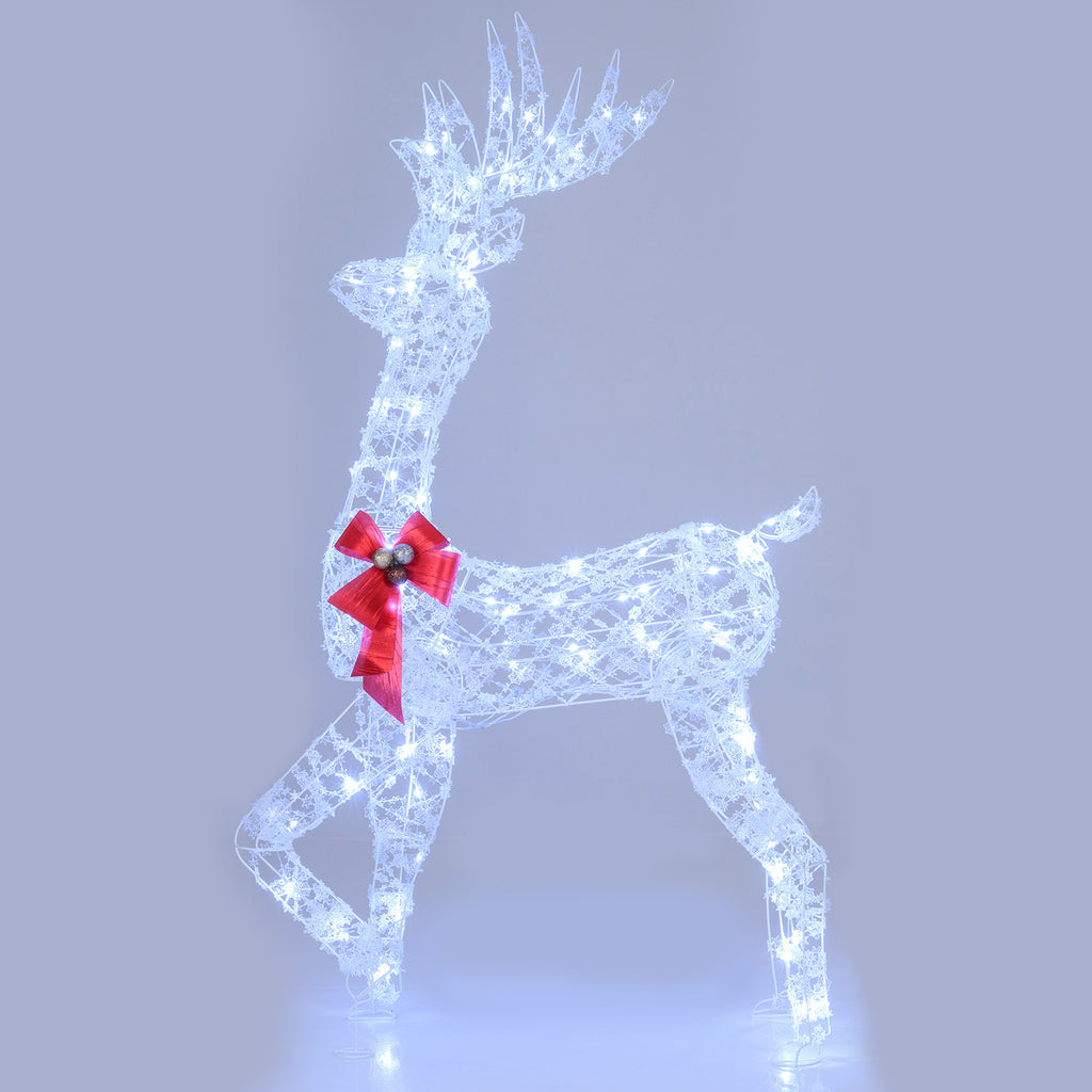 5 Feet Pre-Lit Christmas Reindeer with 100 LED Lights - Indoor Outdoor Decoration - 1 Piece