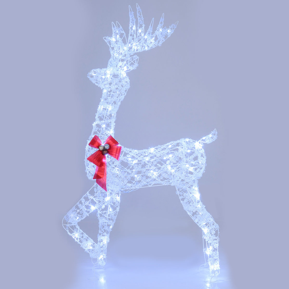 5 Feet Pre-Lit Christmas Reindeer with 100 LED Lights - Indoor Outdoor Decoration - 1 Piece