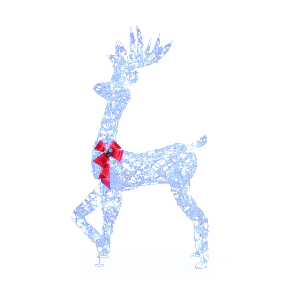 5 Feet Pre-Lit Christmas Reindeer with 100 LED Lights - Indoor Outdoor Decoration - 1 Piece