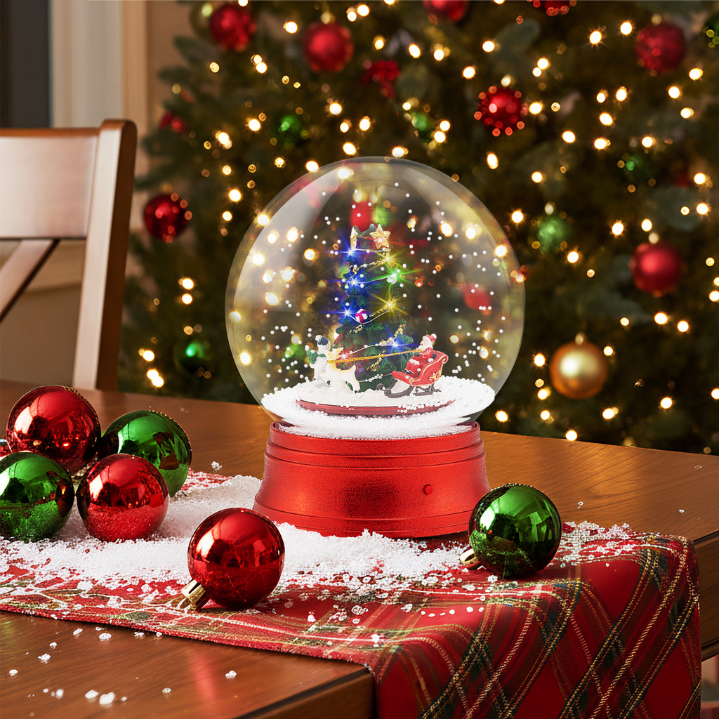 5 Ft Musical Christmas Street Lamp with 8 Tunes & Blowing Snow - Red, Variation
