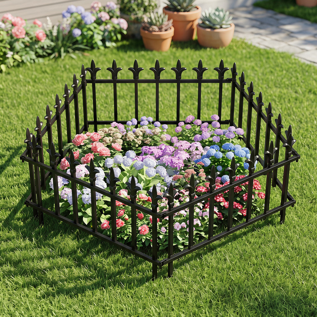 Costway 5-Pack Decorative Metal Garden Fence No Dig Landscape Fencing - S Variation