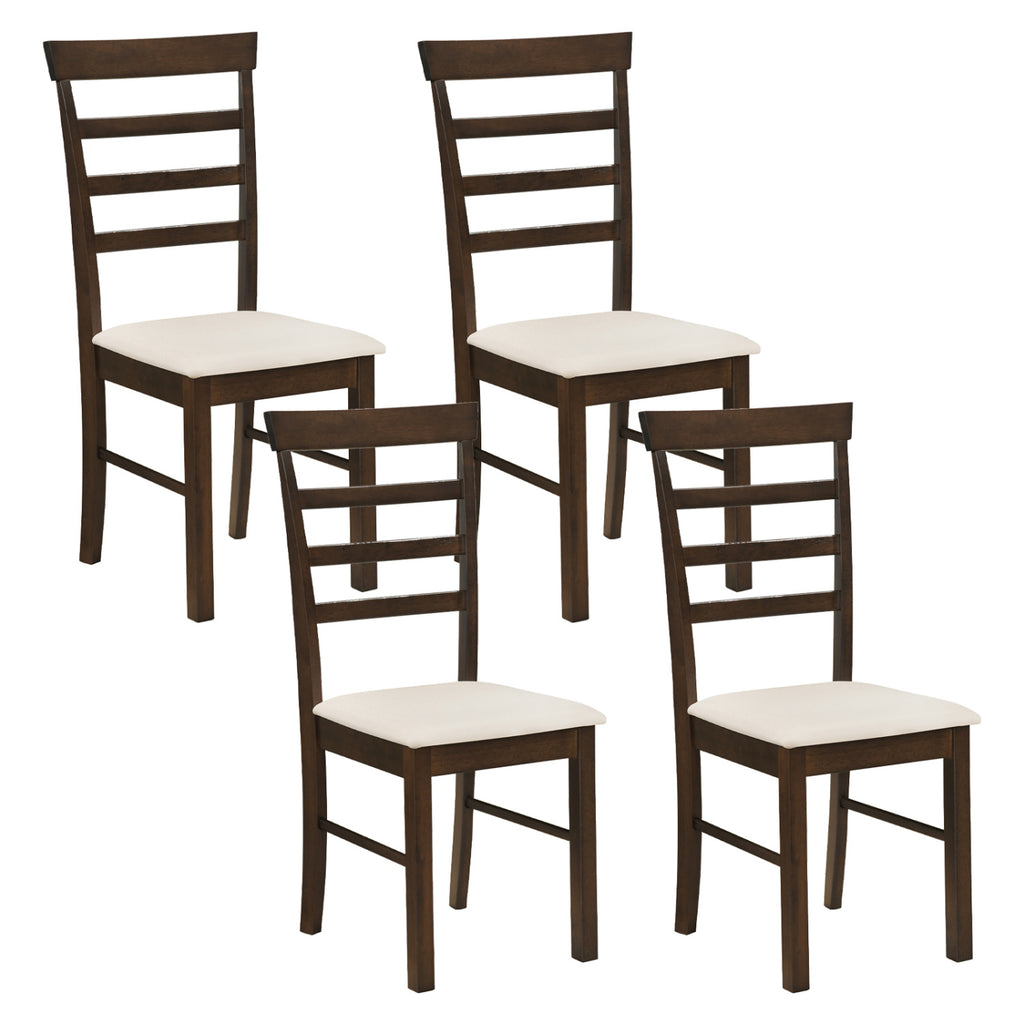 Farmhouse Kitchen Table for 4, Brown - Rubber Wood Dining Table