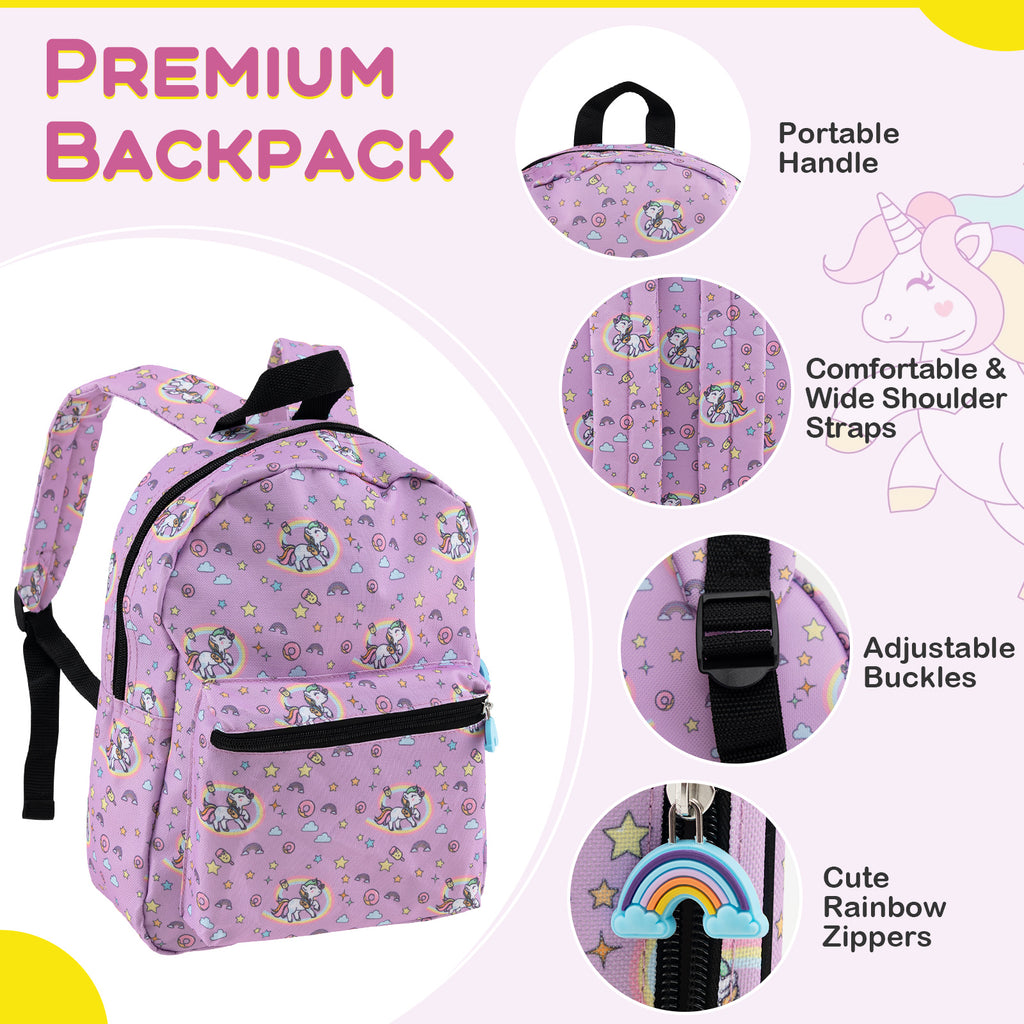 Kids Luggage Set with Backpack Lunch Bag & Neck Pillow - Hot Pink