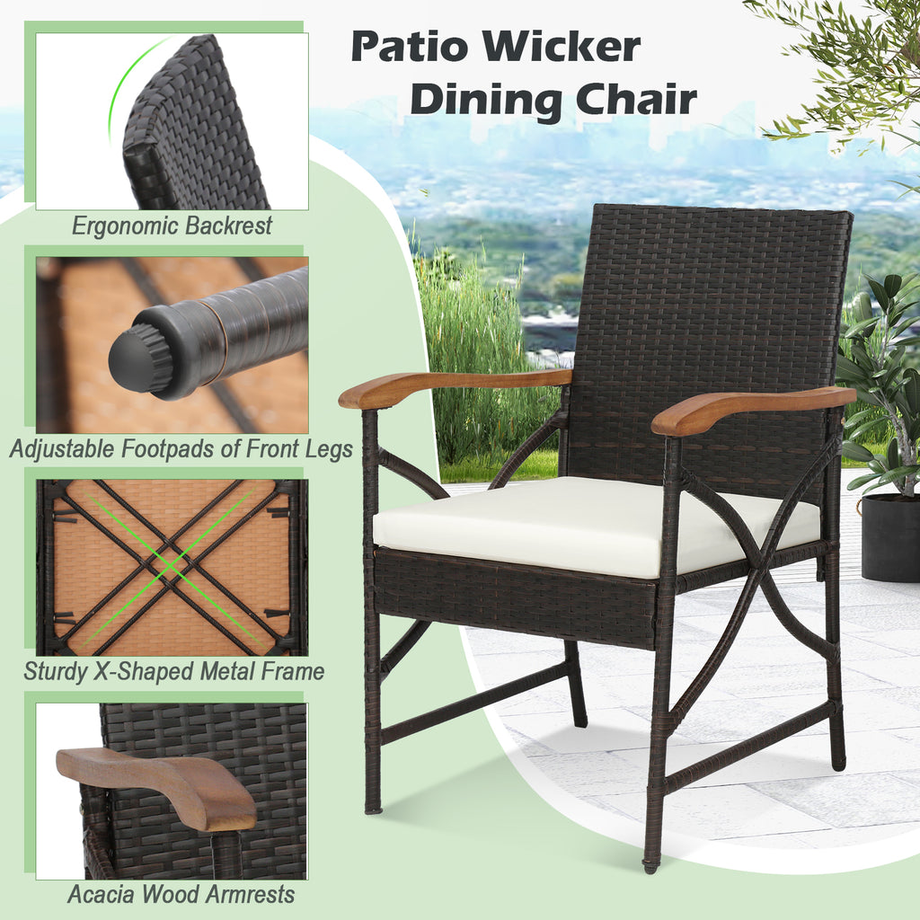 4-5 Piece Outdoor Dining Set with Acacia Wood Table