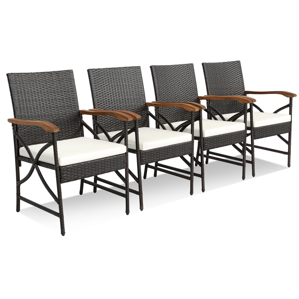 4-5 Piece Outdoor Dining Set with Acacia Wood Table