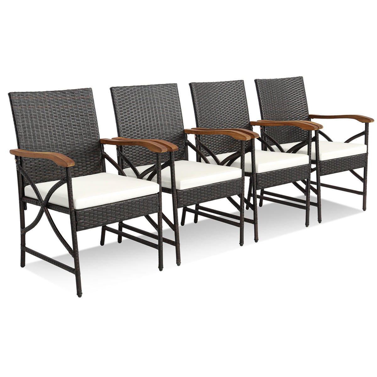 4-5 Piece Outdoor Dining Set with Acacia Wood Table