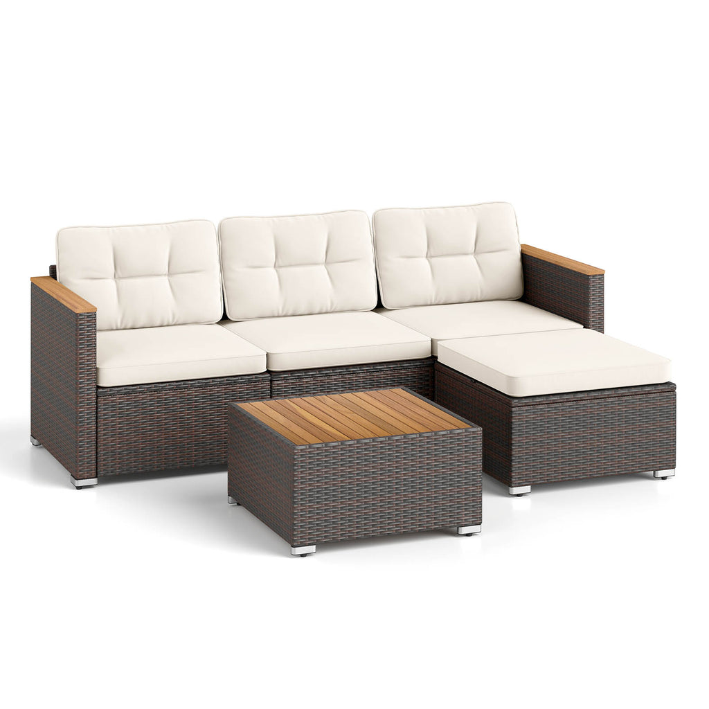 3-Seat Patio Couch Sofa with Deep Seating and Cushion