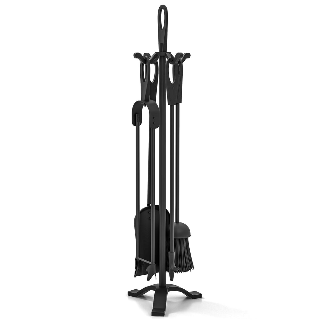 5 Pieces Fireplace Tool Set Accessories with Poker