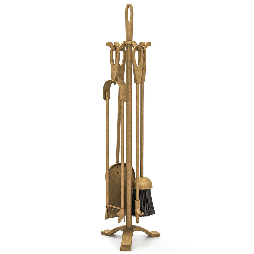 5 Pieces Fireplace Tool Set Accessories with Poker