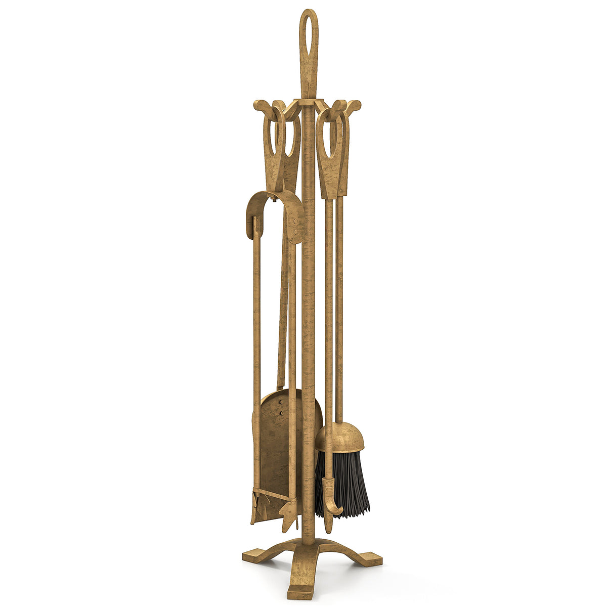 5 Pieces Fireplace Tool Set Accessories with Poker