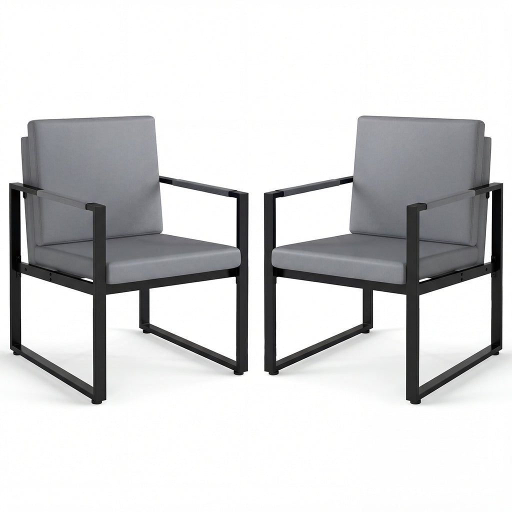 5-Piece Living Room Set with Sofa & Coffee Tables - Black & Gray