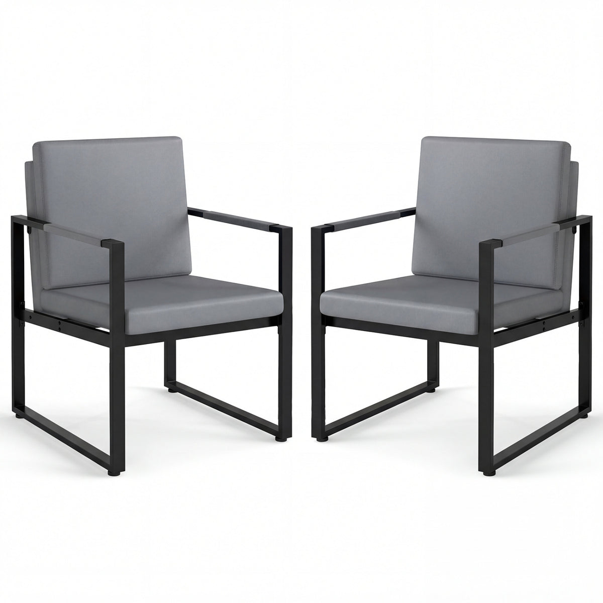 5-Piece Living Room Set with Sofa & Coffee Tables - Black & Gray