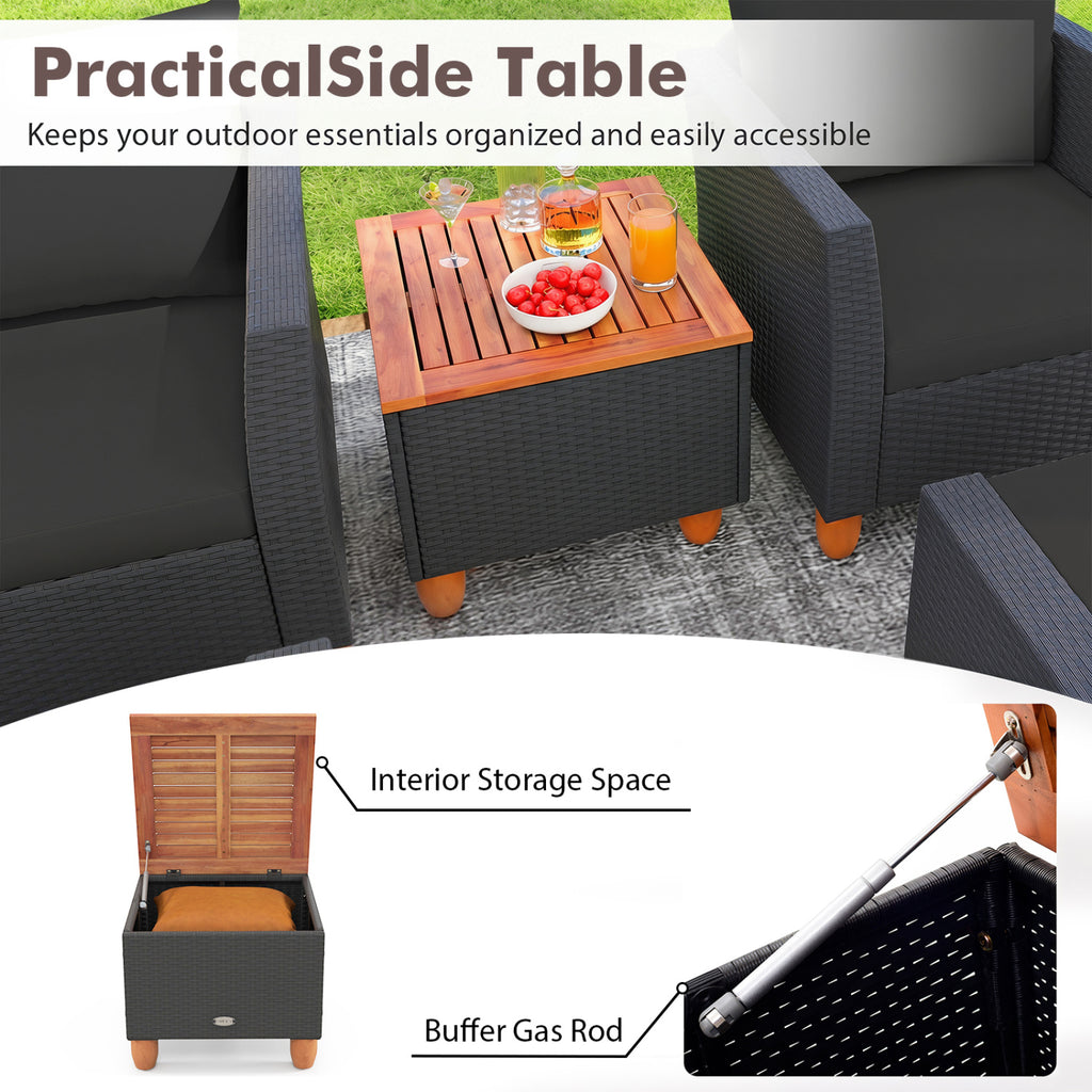 5 Pieces Patio Furniture Set with Loveseat and Armchairs for Porch