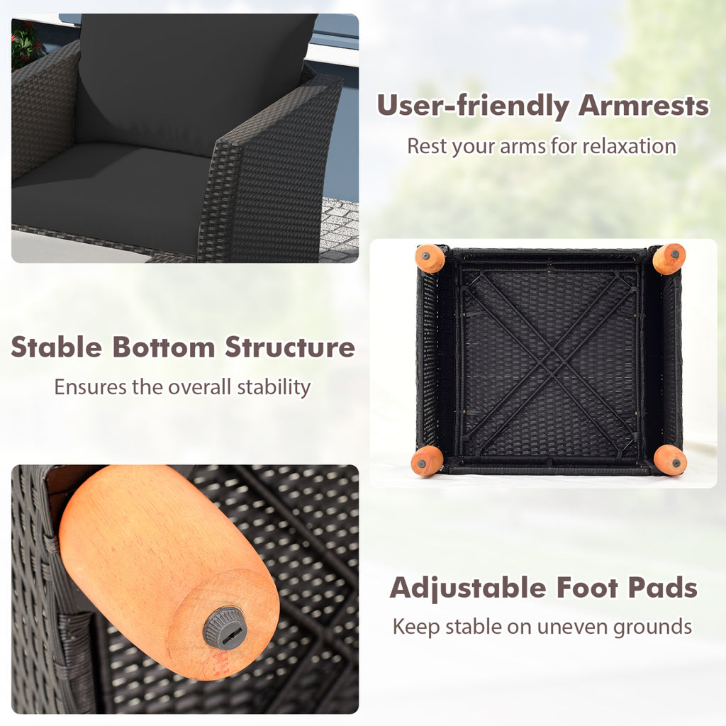 5 Pieces Patio Furniture Set with Loveseat and Armchairs for Porch