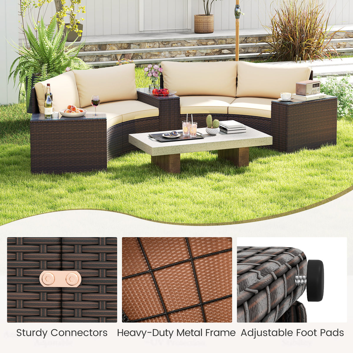 5 Pieces Patio Furniture Set
