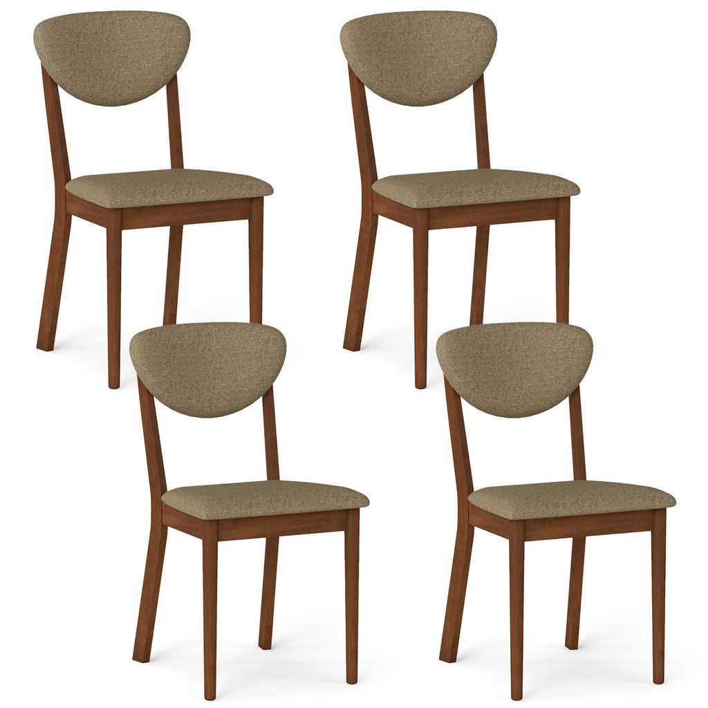 Rectangular Kitchen Table for 4, Coffee - Rubber Wood Dining
