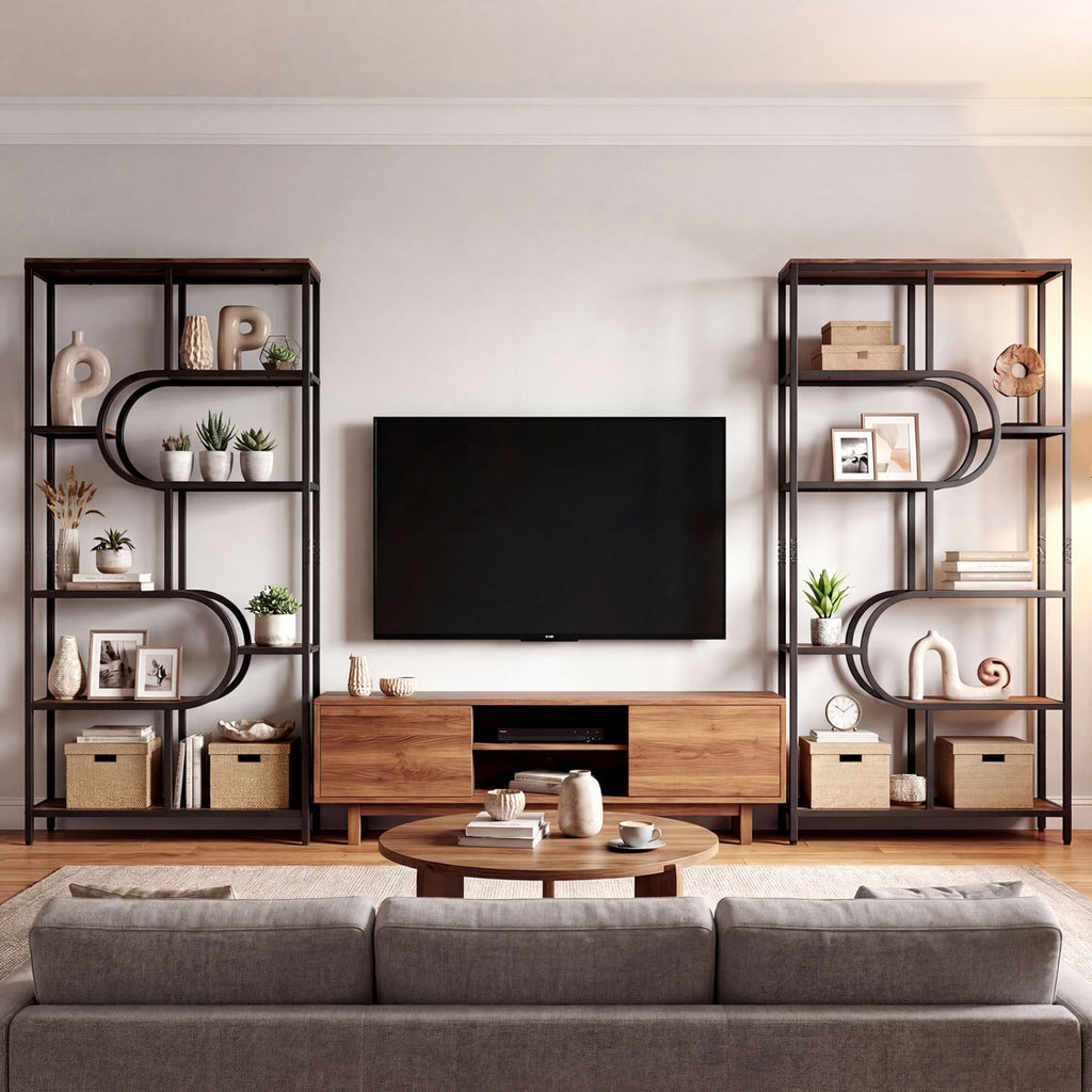5-Tier Bookshelf Tall Etagere Bookcase with Open Storage Shelves and