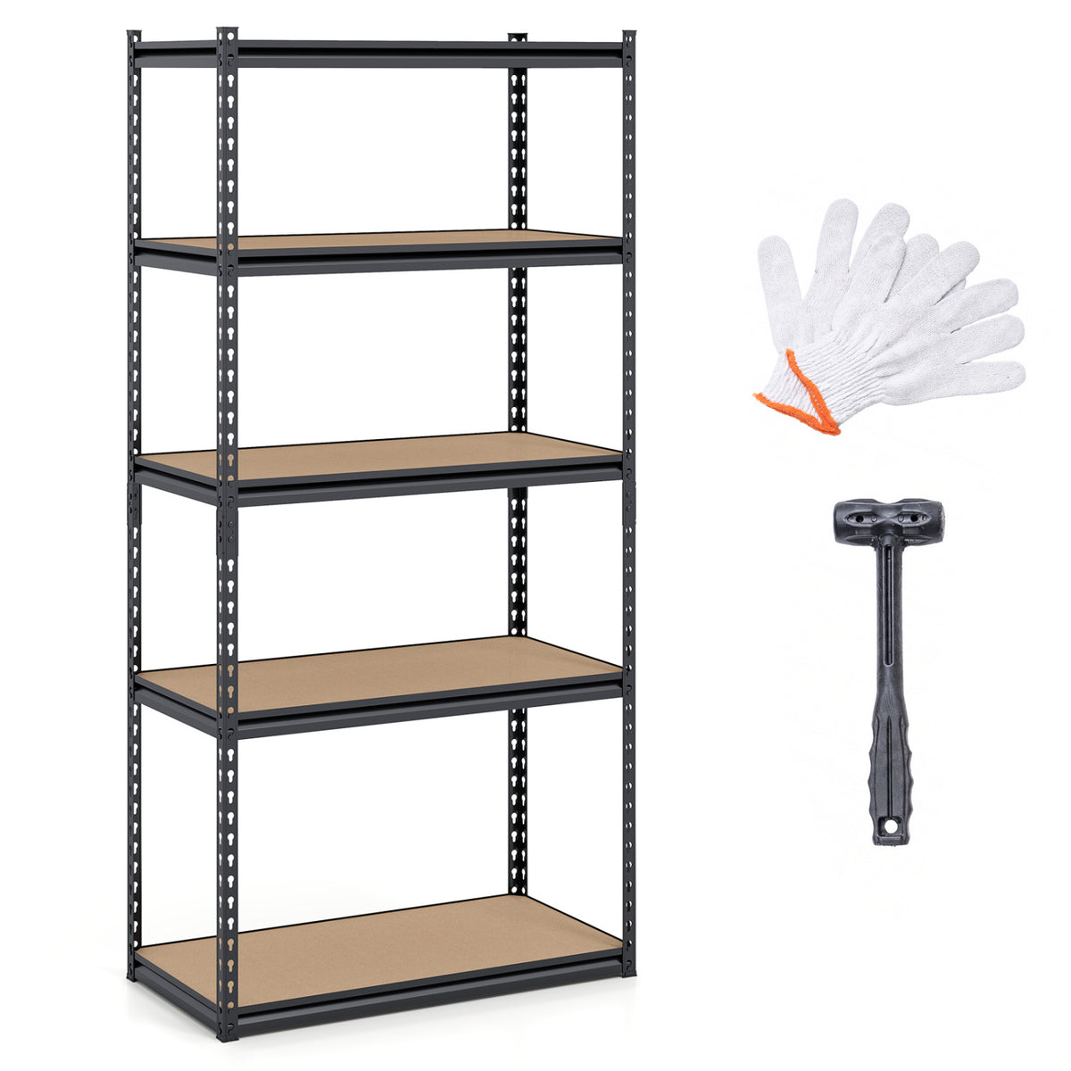 5-Tier Garage Shelving Unit 2200 LBS Metal Storage Shelves Adjustable