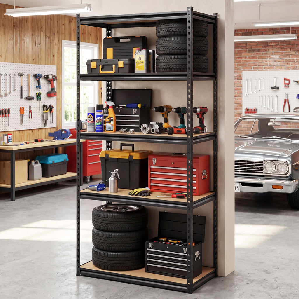 5-Tier Garage Shelving Unit 2200 LBS Metal Storage Shelves Adjustable