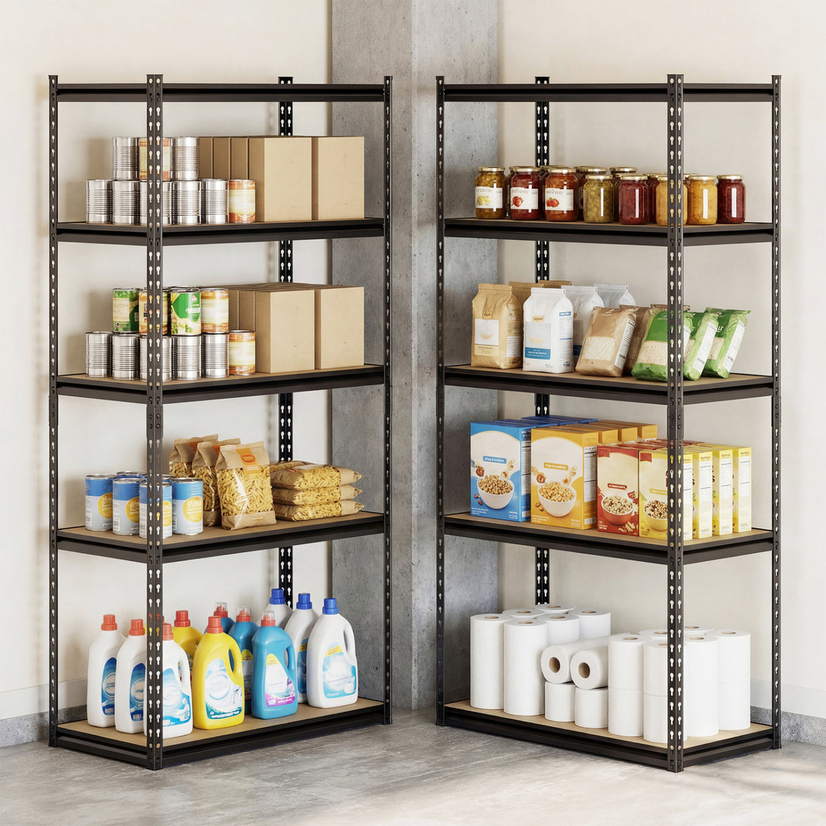 5-Tier Garage Shelving Unit 2200 LBS Metal Storage Shelves Adjustable