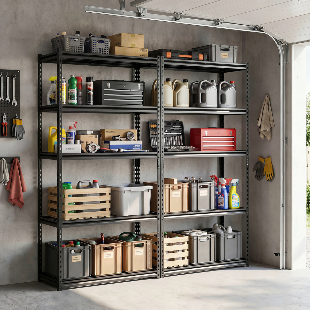 5-Tier Heavy-Duty Metal Shelving Unit, Set of 1