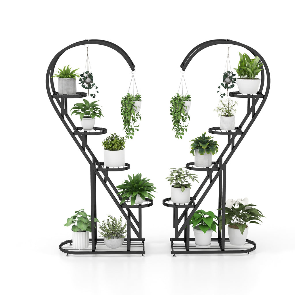 Metal Plant Stand with Butterfly Shape - Black
