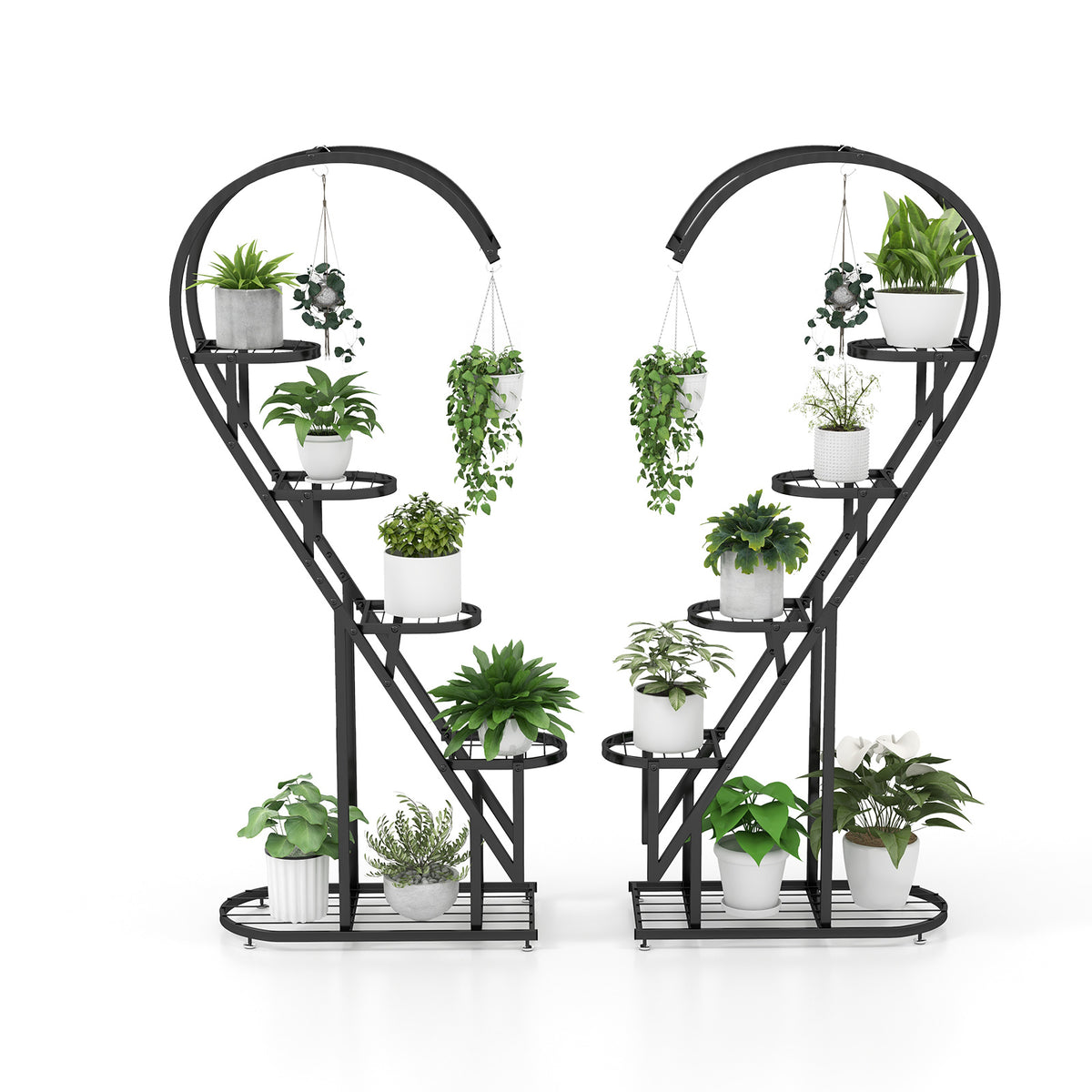 Metal Plant Stand with Butterfly Shape - Black