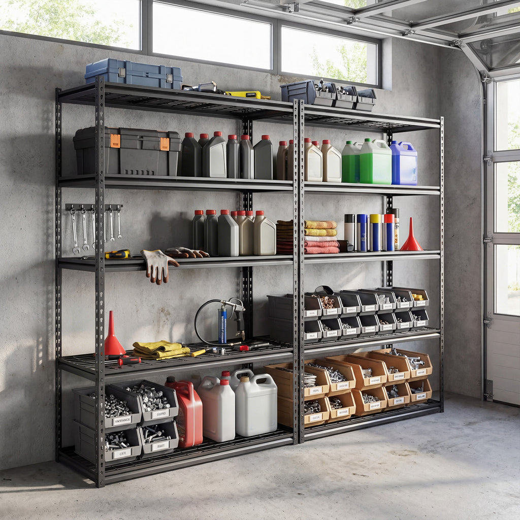 5-Tier Metal Shelving Unit 2000 lbs Capacity - Set of 1