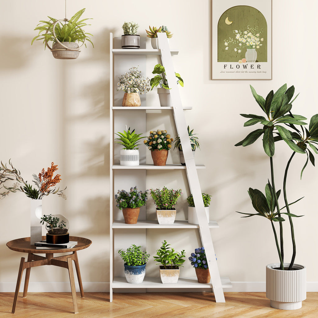 5-Tier Modern Bookshelf Narrow Vertical Display Shelf for Small Space