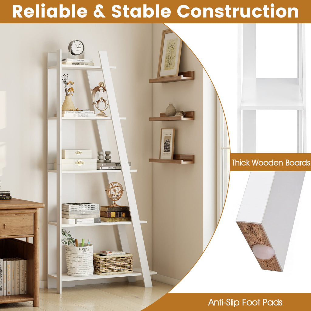 5-Tier Modern Bookshelf Narrow Vertical Display Shelf for Small Space