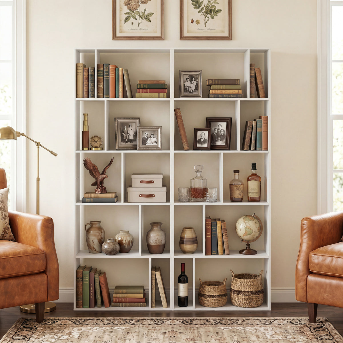 5-Tier Modern Bookshelf with Open Back and 2 Anti-Tipping Kits