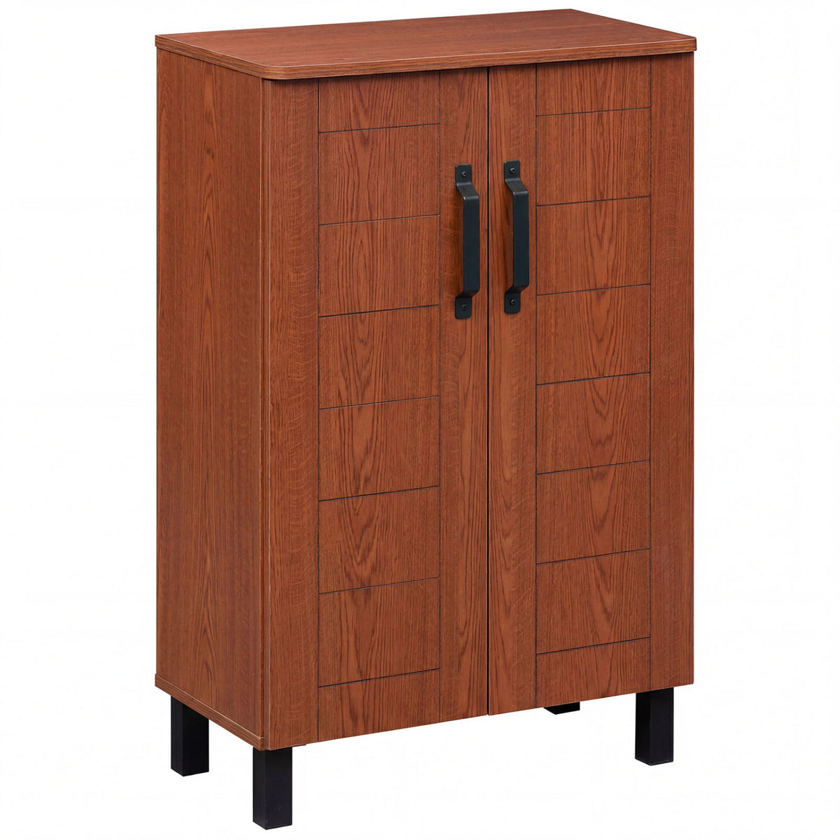5-Tier Shoe Storage Cabinet Freestanding Wooden Rack Organizer