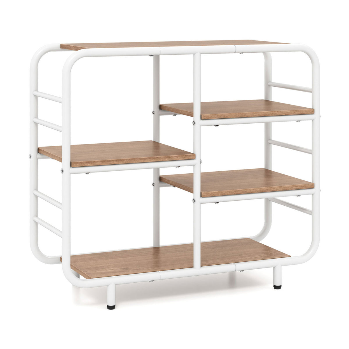 5-Tier Open Shelving Unit with Metal Frame - Natural