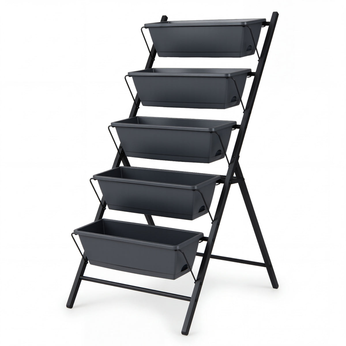 3-Tier Hanging Vertical Planter Wall-Mount, Black
