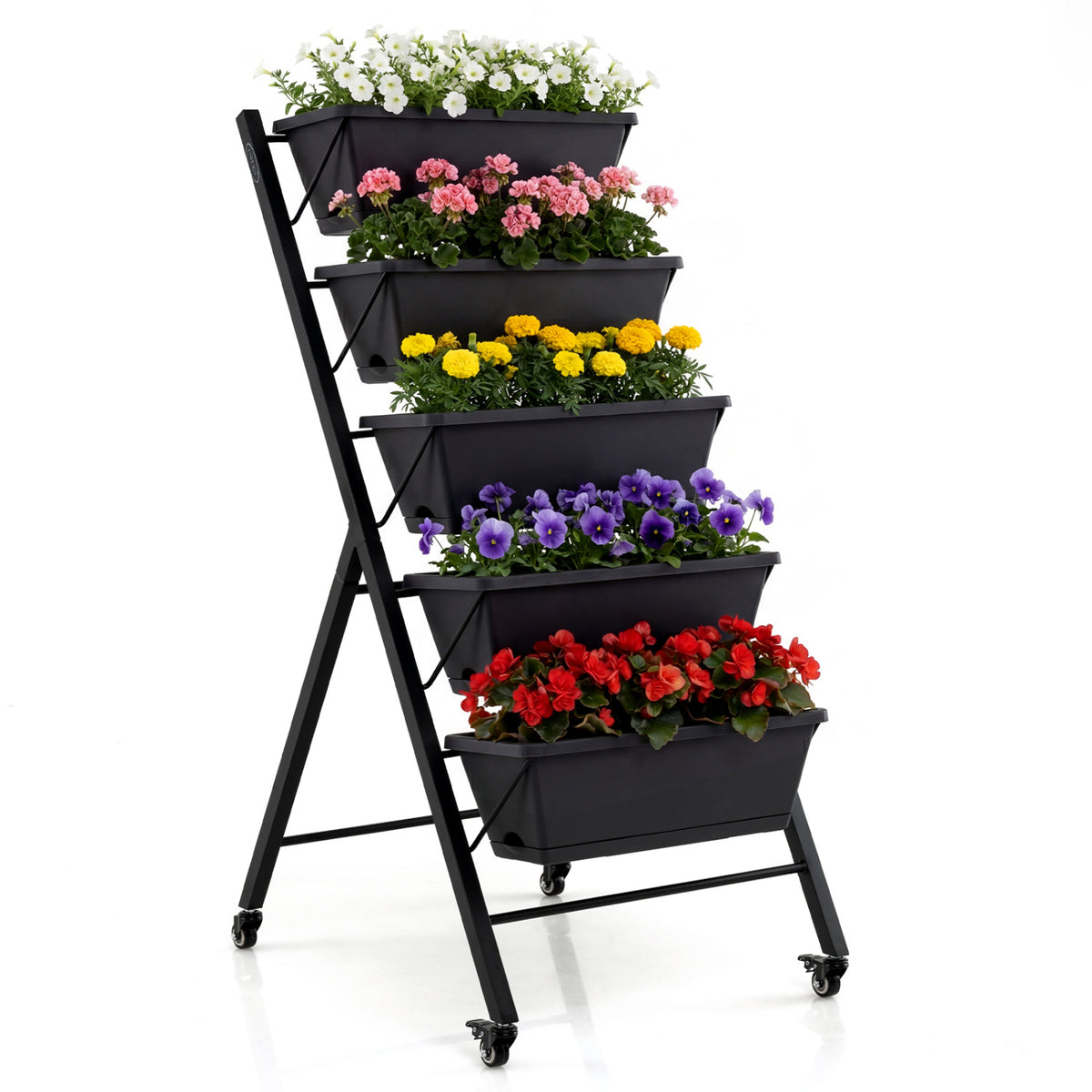 5-Tier Vertical Raised Garden Bed with Drainage Holes for Patio