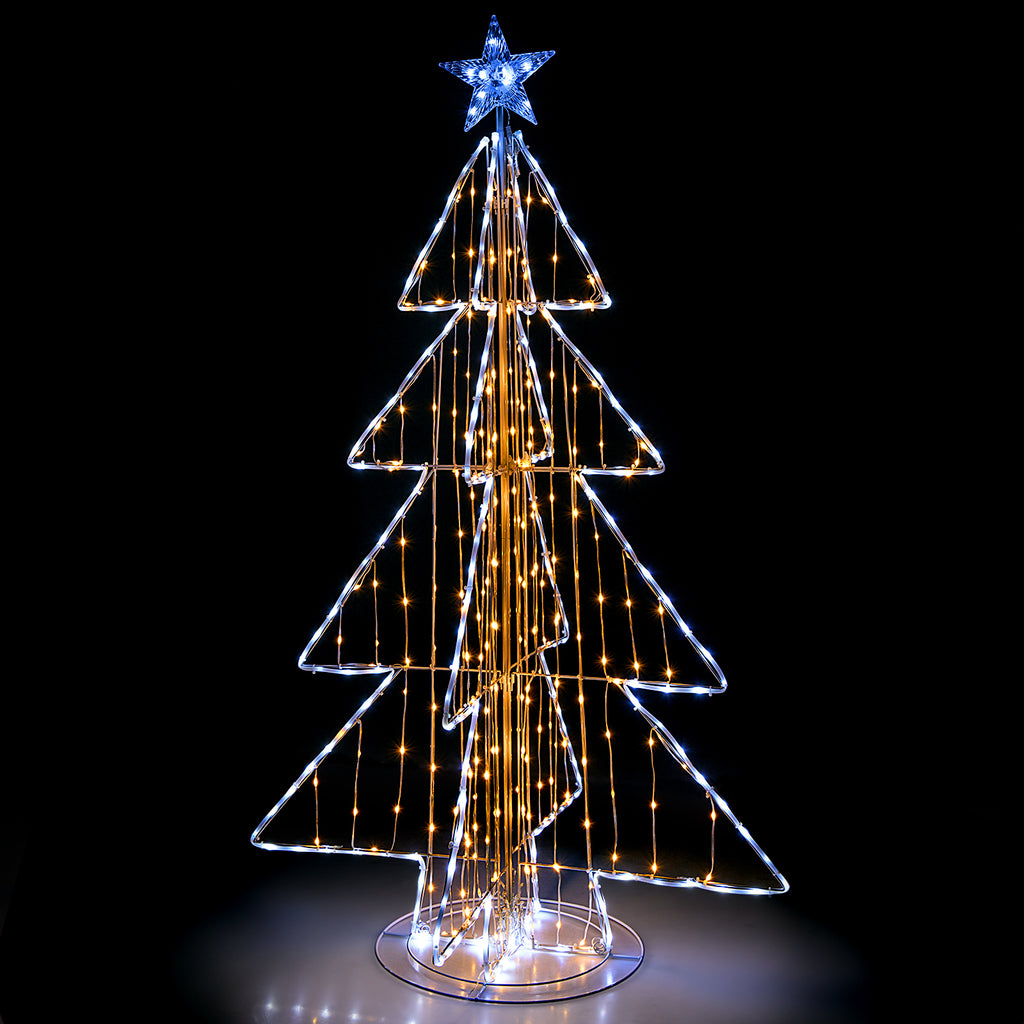 5 Feet Outdoor Animated Christmas Tree with LED Lights, Sturdy Base