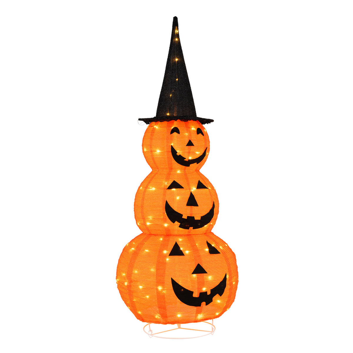 Inflatable Halloween Pumpkin with Black Cat - 5 Feet Self-Inflating Decor, Indoor & Outdoor