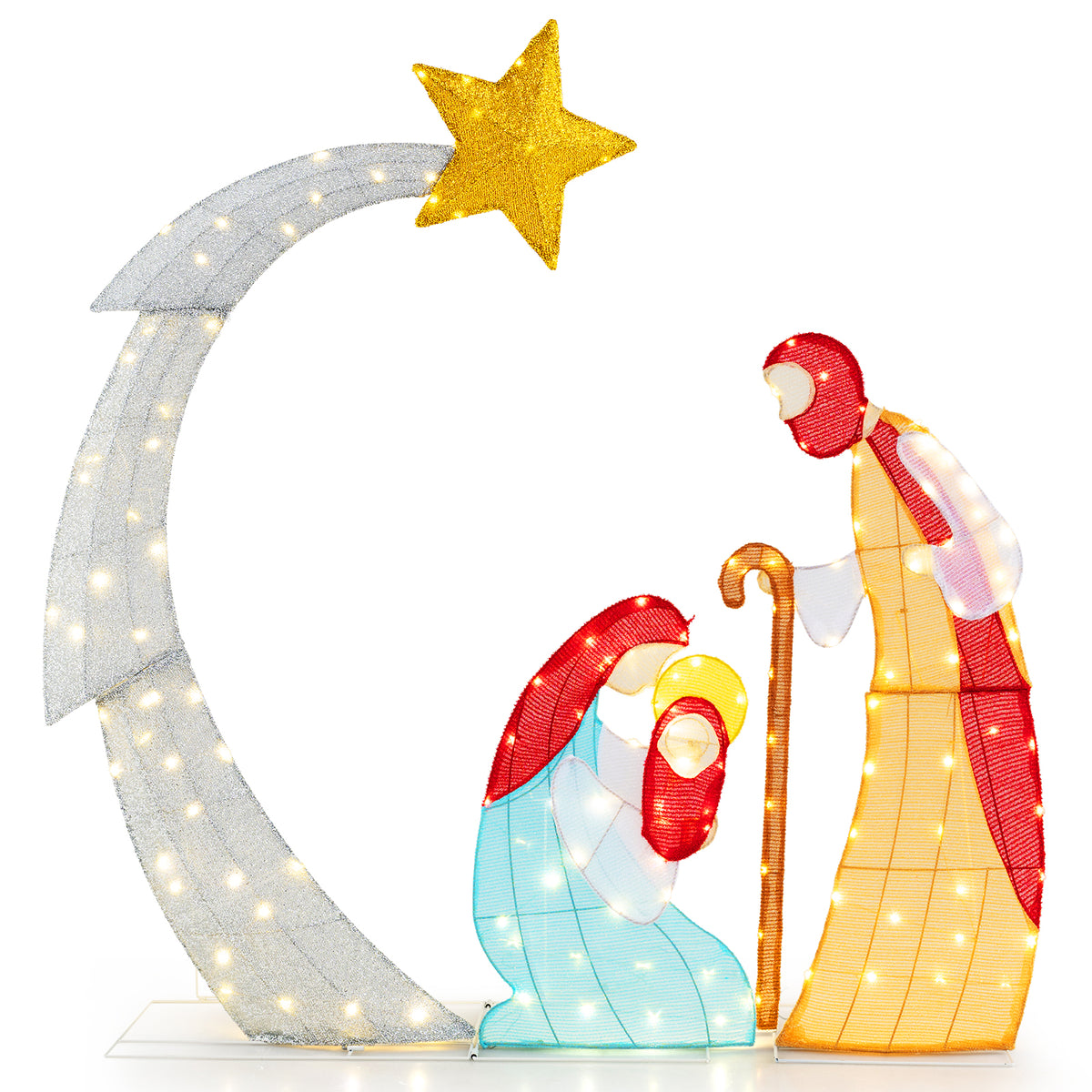 6 Ft Lighted Nativity Scene with 240 LED Lights & 3.6 x 1 x 6 ft Variation