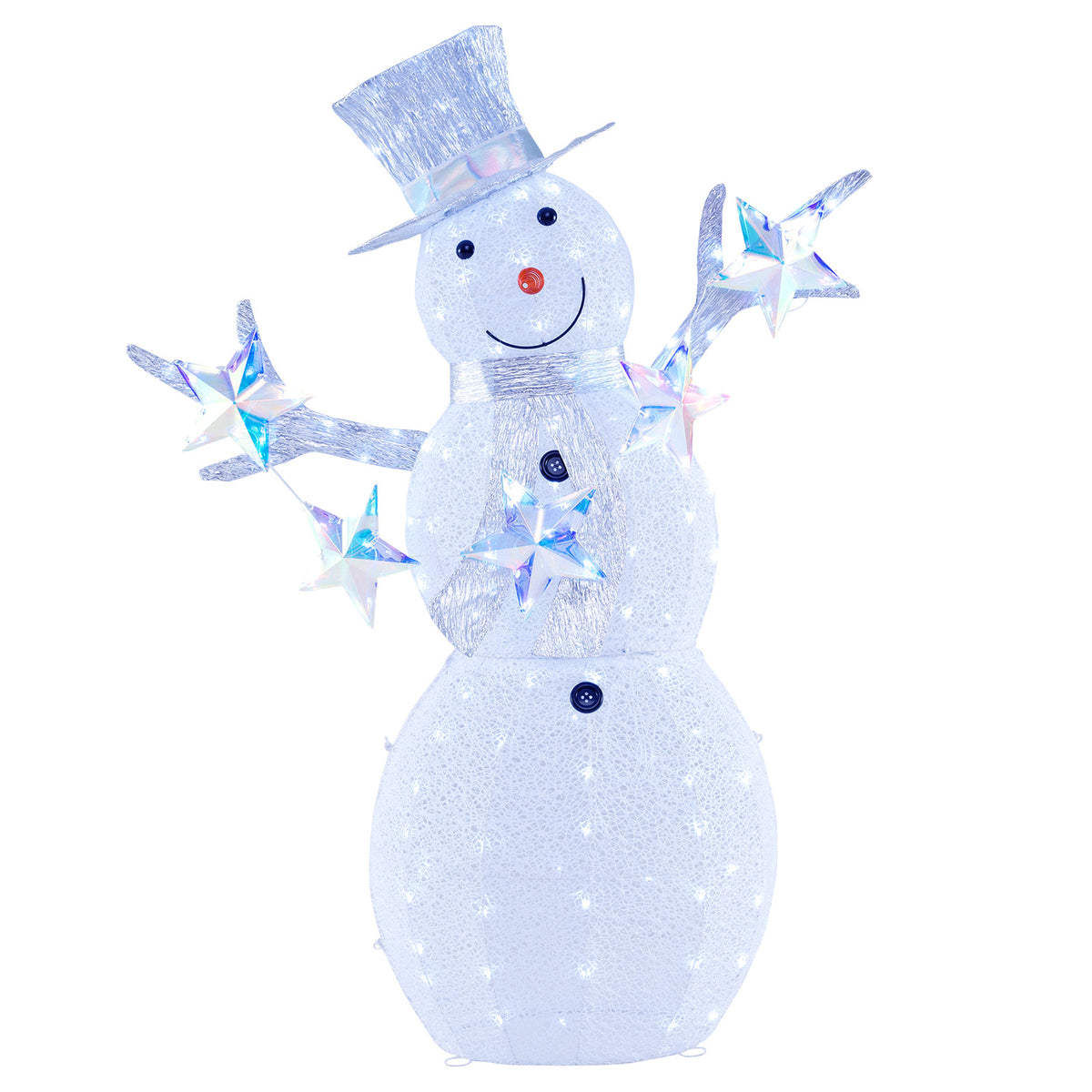 5 Feet Pop-up Christmas Snowman with 180 LED Lights - Outdoor Yard Decor