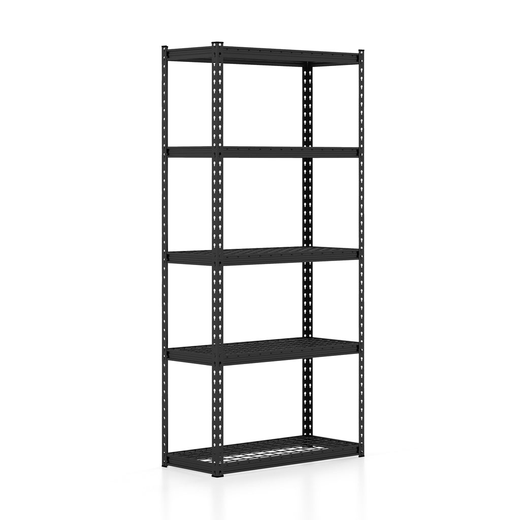 5-Tier Metal Shelving Unit with Anti-slip Foot Pad Height Adjustable