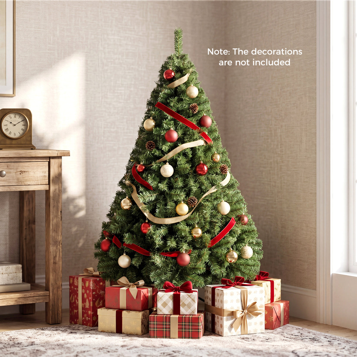 Costway 5ft Artificial Christmas Tree with 519 PVC Branch Tips - Full Green, Hinged & Flame-Retardant, Easy Assembly - Variation of THIS listing