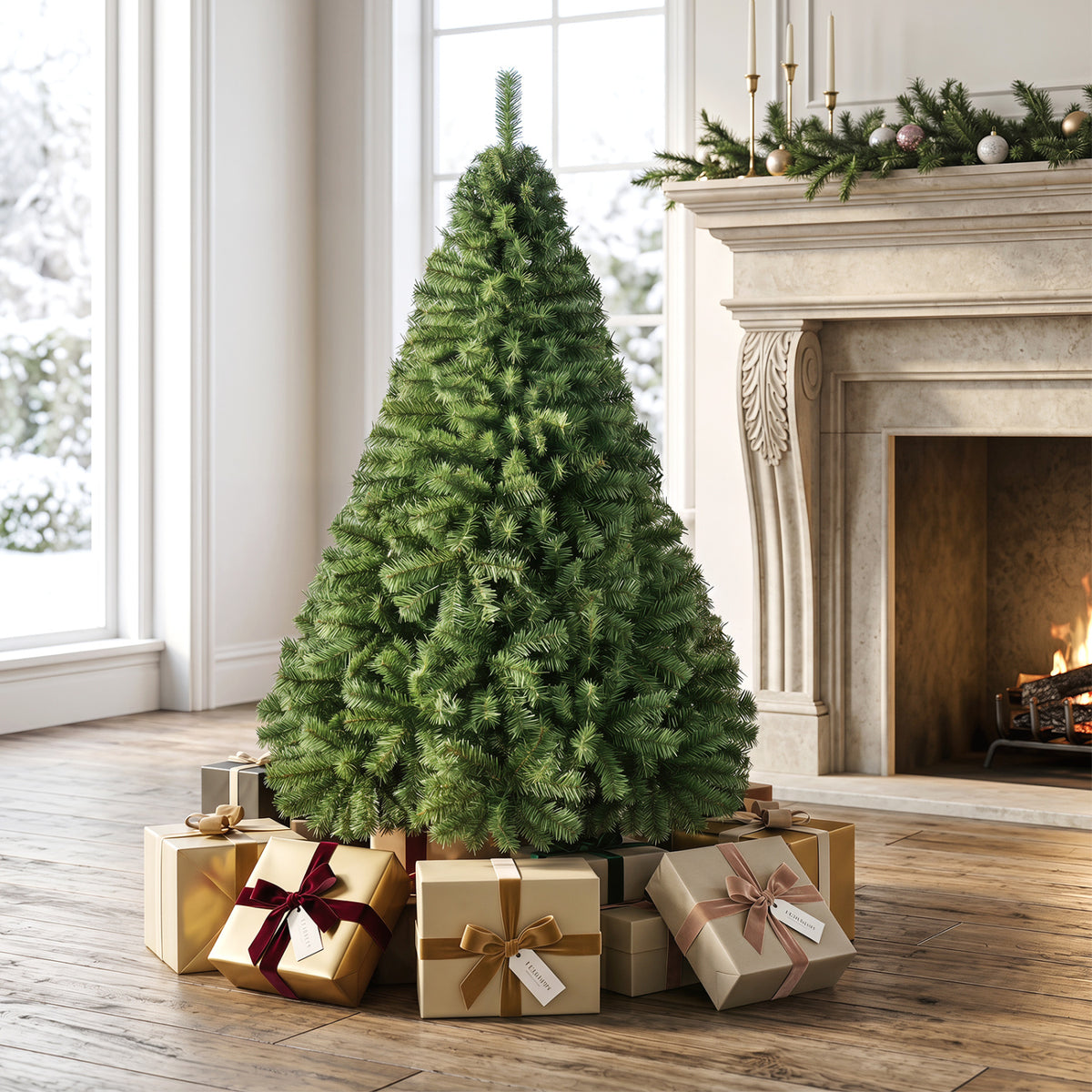 Costway 5ft Artificial Christmas Tree with 519 PVC Branch Tips - Full Green, Hinged & Flame-Retardant, Easy Assembly - Variation of THIS listing