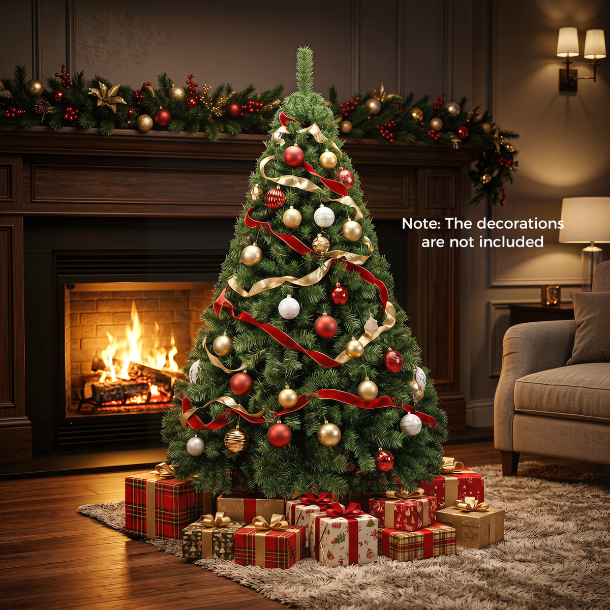 Costway 5ft Artificial Christmas Tree with 519 PVC Branch Tips - Full Green, Hinged & Flame-Retardant, Easy Assembly - Variation of THIS listing