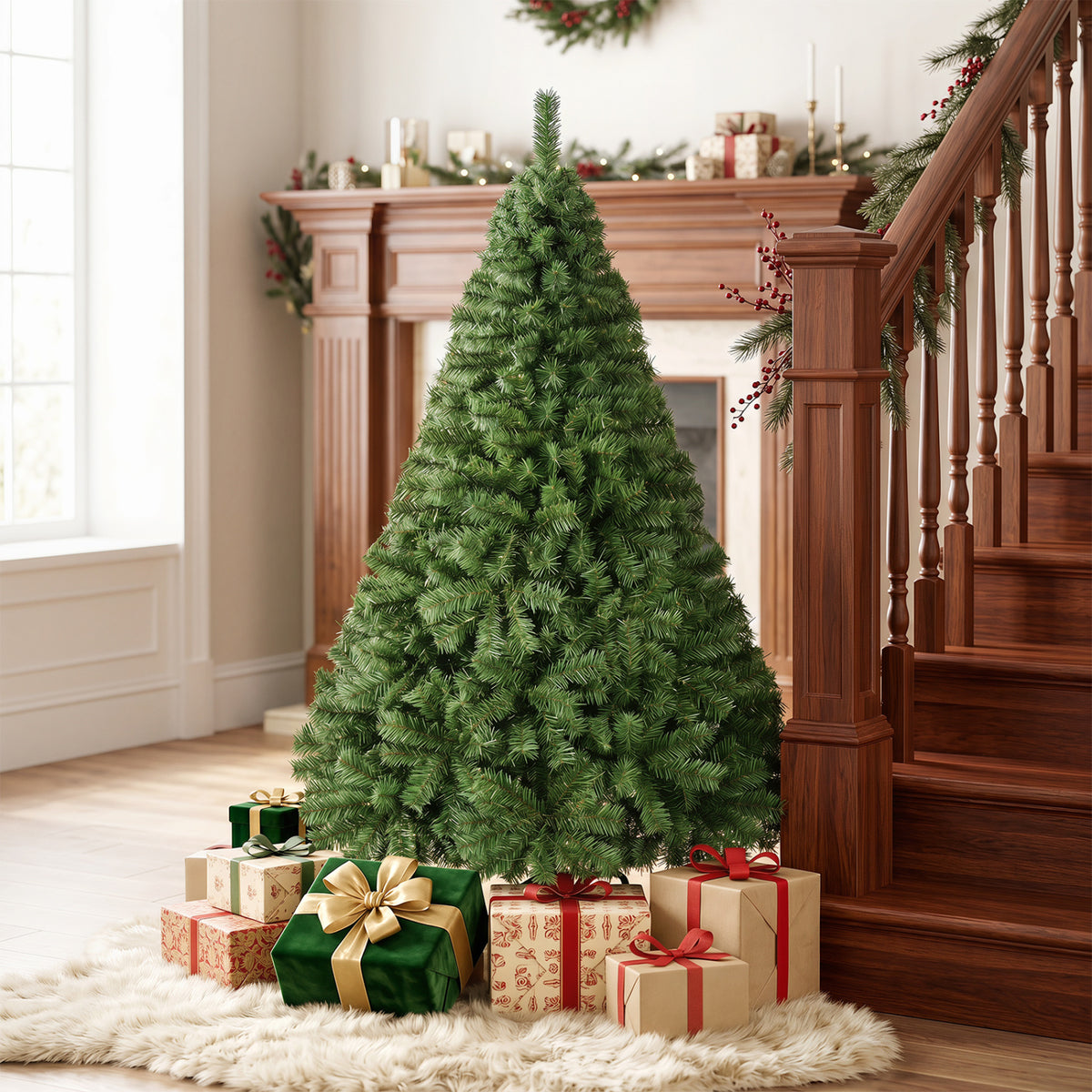 Costway 5ft Artificial Christmas Tree with 519 PVC Branch Tips - Full Green, Hinged & Flame-Retardant, Easy Assembly - Variation of THIS listing