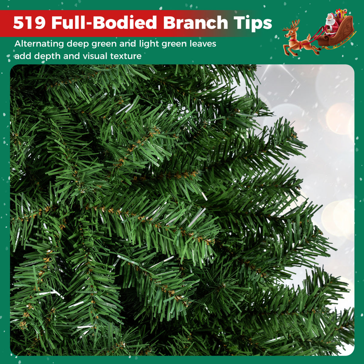 Costway 5ft Artificial Christmas Tree with 519 PVC Branch Tips - Full Green, Hinged & Flame-Retardant, Easy Assembly - Variation of THIS listing