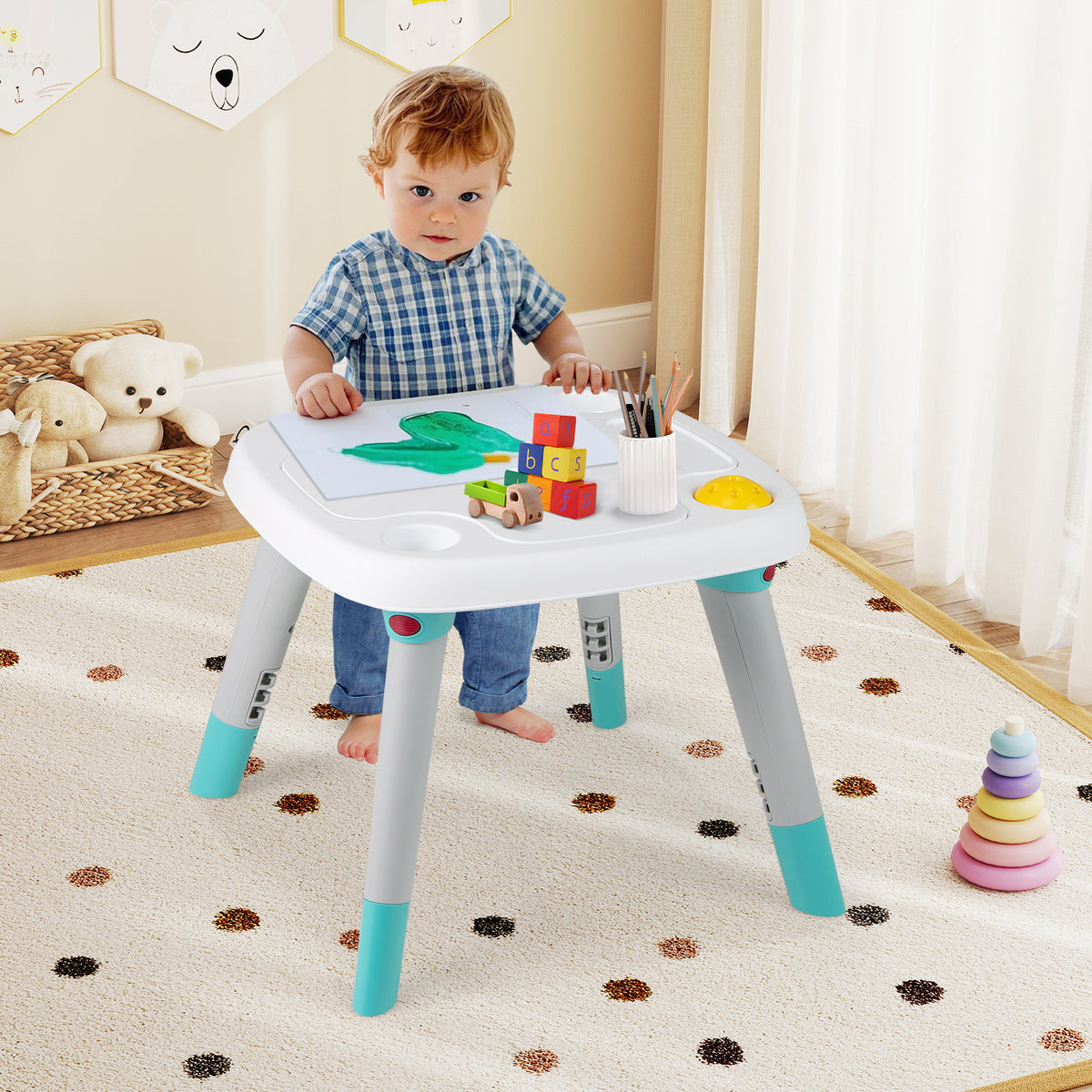 6-in-1 Baby Activity Center Infant Jumper with Adjustable Height & 360° Seat